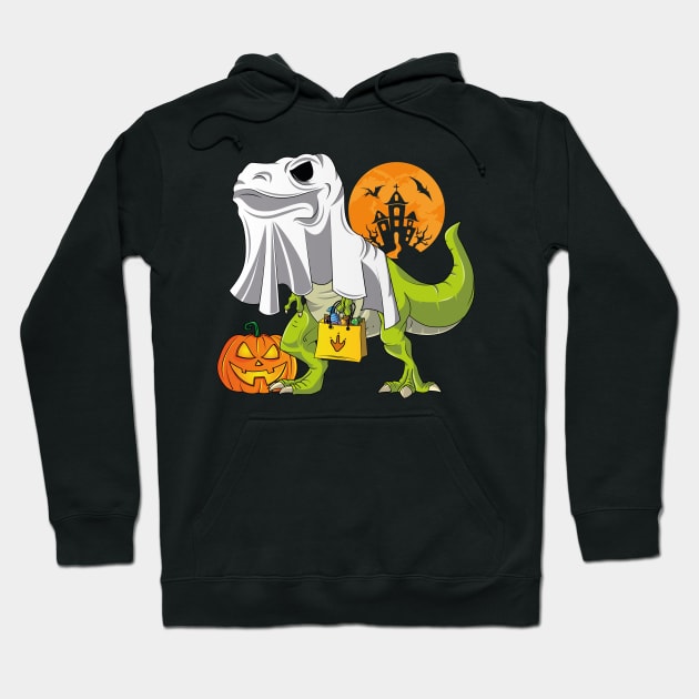 Ghost Dinosaur Funny Halloween T Rex For Boys Costume Hoodie by trendingoriginals